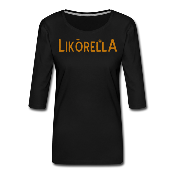 Likörella - Frauen Premium 3/4-Arm Shirt - Schwarz