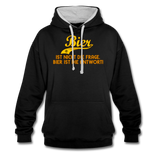 Bier ist nicht die Frage Bier ist die Antwort - Kontrast-Hoodie - Schwarz/Grau meliert