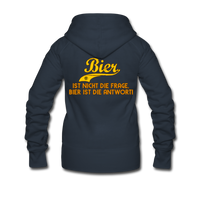 Bier ist nicht die Frage Bier ist die Antwort - Premium Kapuzenjacke - Navy