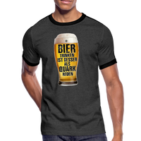 Bier trinken ist besser als Quark reden - Retro-T-Shirt - Anthrazit/Schwarz