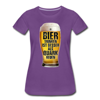 Bier trinken ist besser als Quark reden - Premium T-Shirt - Lila