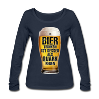 Bier trinken ist besser als Quark reden - Bio-Langarmshirt von Stanley & Stella - Navy