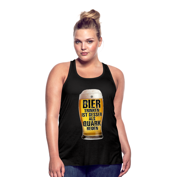 Bier trinken ist besser als Quark reden - Federleichtes Frauen Tank Top - Schwarz