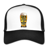 Bier trinken ist besser als Quark reden - Trucker Cap - Weiß/Schwarz