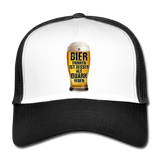 Bier trinken ist besser als Quark reden - Trucker Cap - Weiß/Schwarz