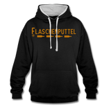 Flaschenputtel - Kontrast-Hoodie - Schwarz/Grau meliert