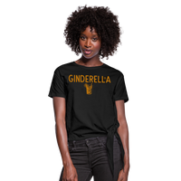 Ginderella - Frauen Knotenshirt - Schwarz
