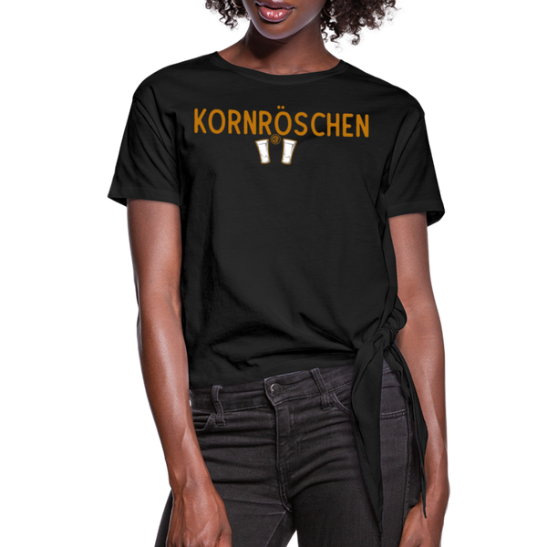 Kornröschen - Frauen Knotenshirt - Schwarz