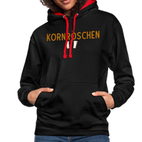 Kornröschen - Kontrast-Hoodie - Schwarz/Rot