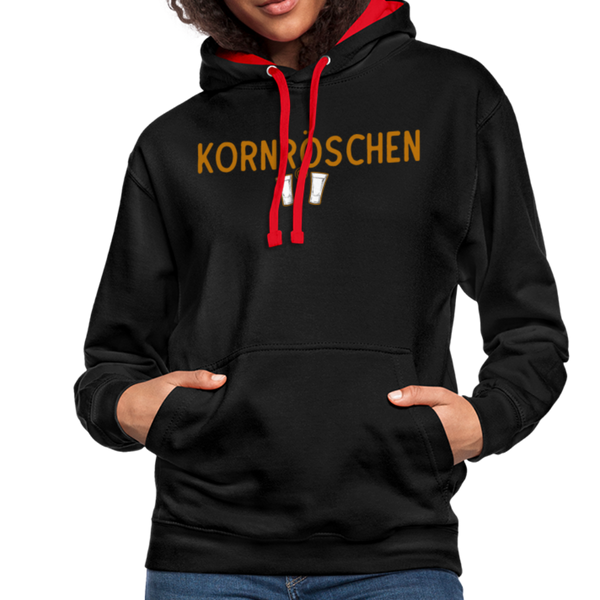 Kornröschen - Kontrast-Hoodie - Schwarz/Rot