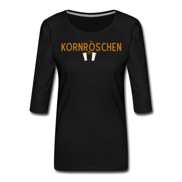 Kornröschen - Frauen Premium 3/4-Arm Shirt - Schwarz