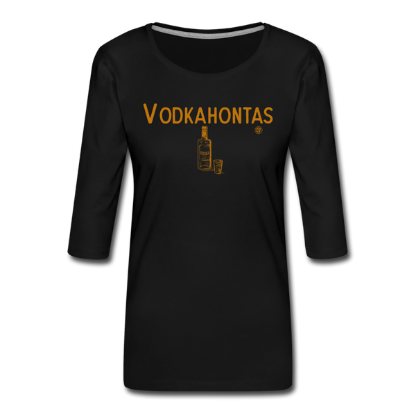Vodkahontas - Frauen Premium 3/4-Arm Shirt - Schwarz