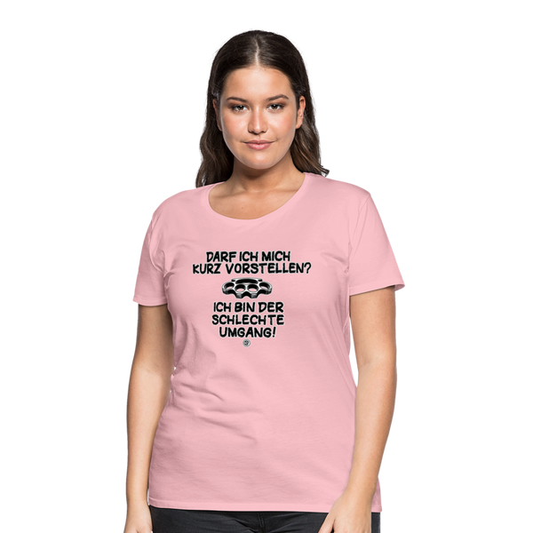Darf ich mich kurz vorstellen... - Frauen Premium T-Shirt - Hellrosa