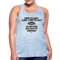 Darf ich mich kurz vorstellen... - Federleichtes Frauen Tank Top - Blau meliert