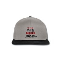 Ich bin vielleicht nicht so hübsch... - Snapback Cap - Graphit/Schwarz