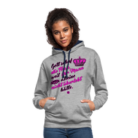 Gott schuf die Frau weil der Mann alleine... - Kontrast-Hoodie - Grau meliert/Navy