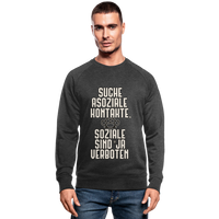 Suche asoziale Kontakte soziale sind ja verboten - Männer Bio-Sweatshirt von Stanley & Stella - Dunkelgrau meliert