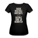Suche asoziale Kontakte soziale sind ja verboten - Women's Organic T-Shirt by Stanley & Stella - Schwarz