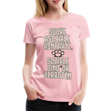 Suche asoziale Kontakte soziale sind ja verboten - Women's Premium T-Shirt - Hellrosa