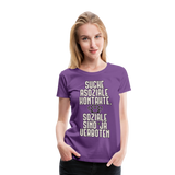 Suche asoziale Kontakte soziale sind ja verboten - Women's Premium T-Shirt - Lila
