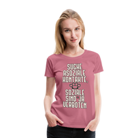Suche asoziale Kontakte soziale sind ja verboten - Women's Premium T-Shirt - Malve