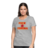 Fuck Corona - Premium T-Shirt - Grau meliert