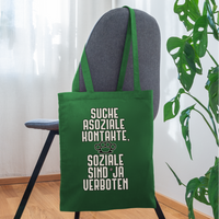 Suche asoziale Kontakte soziale sind ja verboten - Stoffbeutel - Fichte