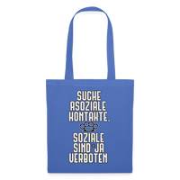 Suche asoziale Kontakte soziale sind ja verboten - Stoffbeutel - Hellblau