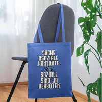 Suche asoziale Kontakte soziale sind ja verboten - Stoffbeutel - Hellblau