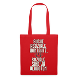 Suche asoziale Kontakte soziale sind ja verboten - Stoffbeutel - Rot